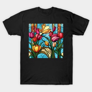 Tulip Stained Glass Art T-Shirt